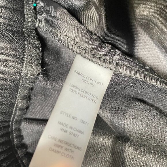Dolce‎ Cabo Faux Leather Jogger Pants Womens Medium Black Pull On High Rise - Picture 8 of 11